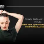Sweaty Scalp and Hair Loss in Dubai – When Heat, Gym Routines and Oil Build-Up Need Assessment